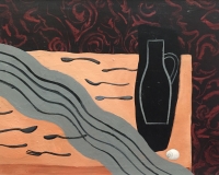 Black Vase and Cutlery&nbsp;