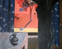 Black Silhouette of nude in window&nbsp;