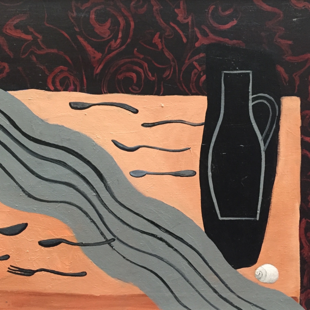 Black Vase and Cutlery&nbsp;